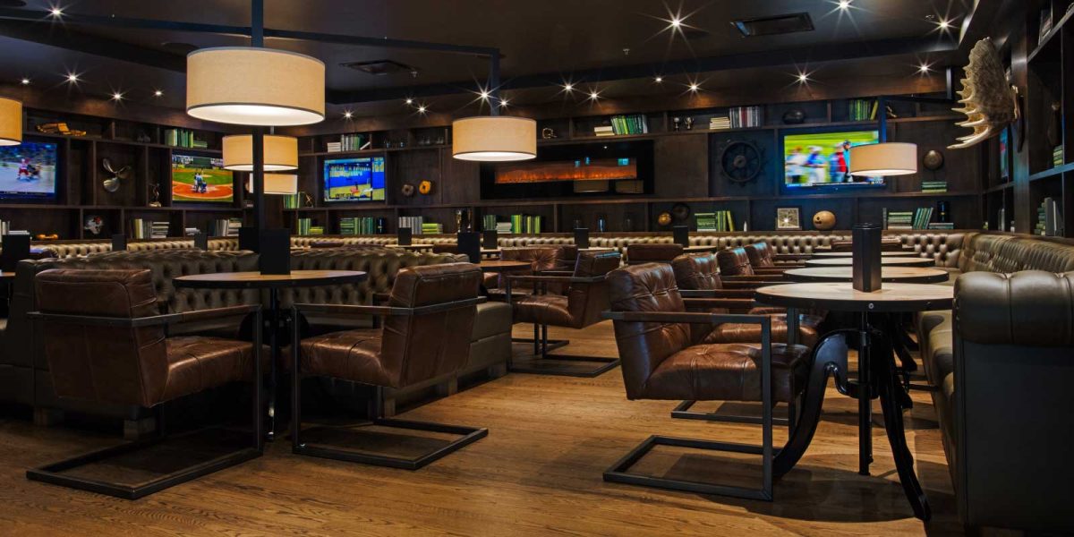 Upscale Vancouver sports lounge with big screens, premium seating, and FIFA World Cup watch party atmosphere near BC Place